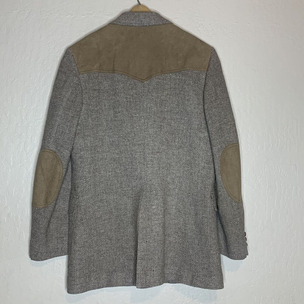 Pendleton Light Browntweed Wool Leather Western S… - image 8